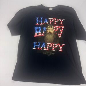 Duck Dynasty Phil Robertson Happy Happy Happy Black T Shirt Mens XL